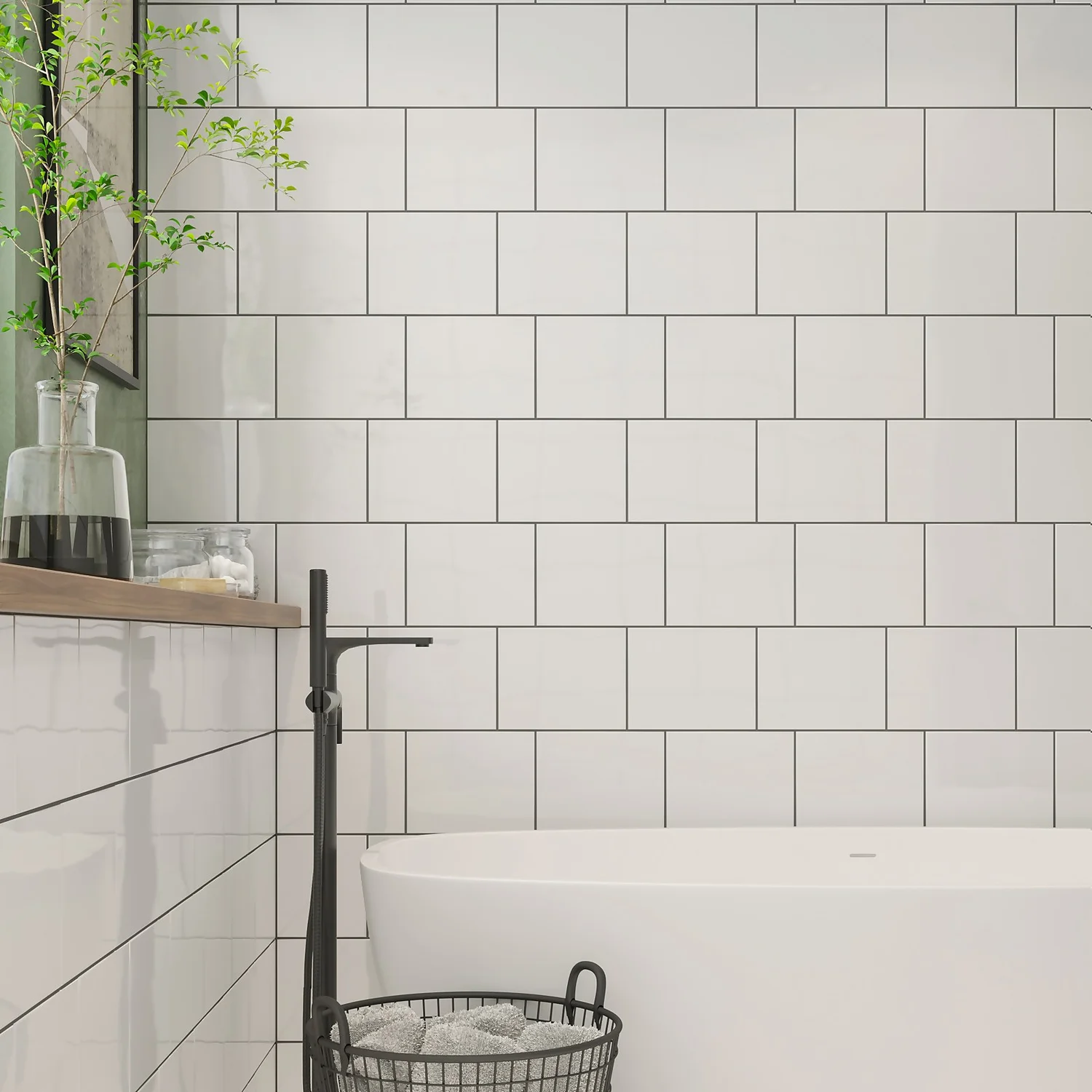 None Plain White Ceramic Wall Tile 250 X 200mm - 1sqm Pack 4 None Plain White Ceramic Wall Tile 250 X 200mm - 1sqm Pack - Image 4